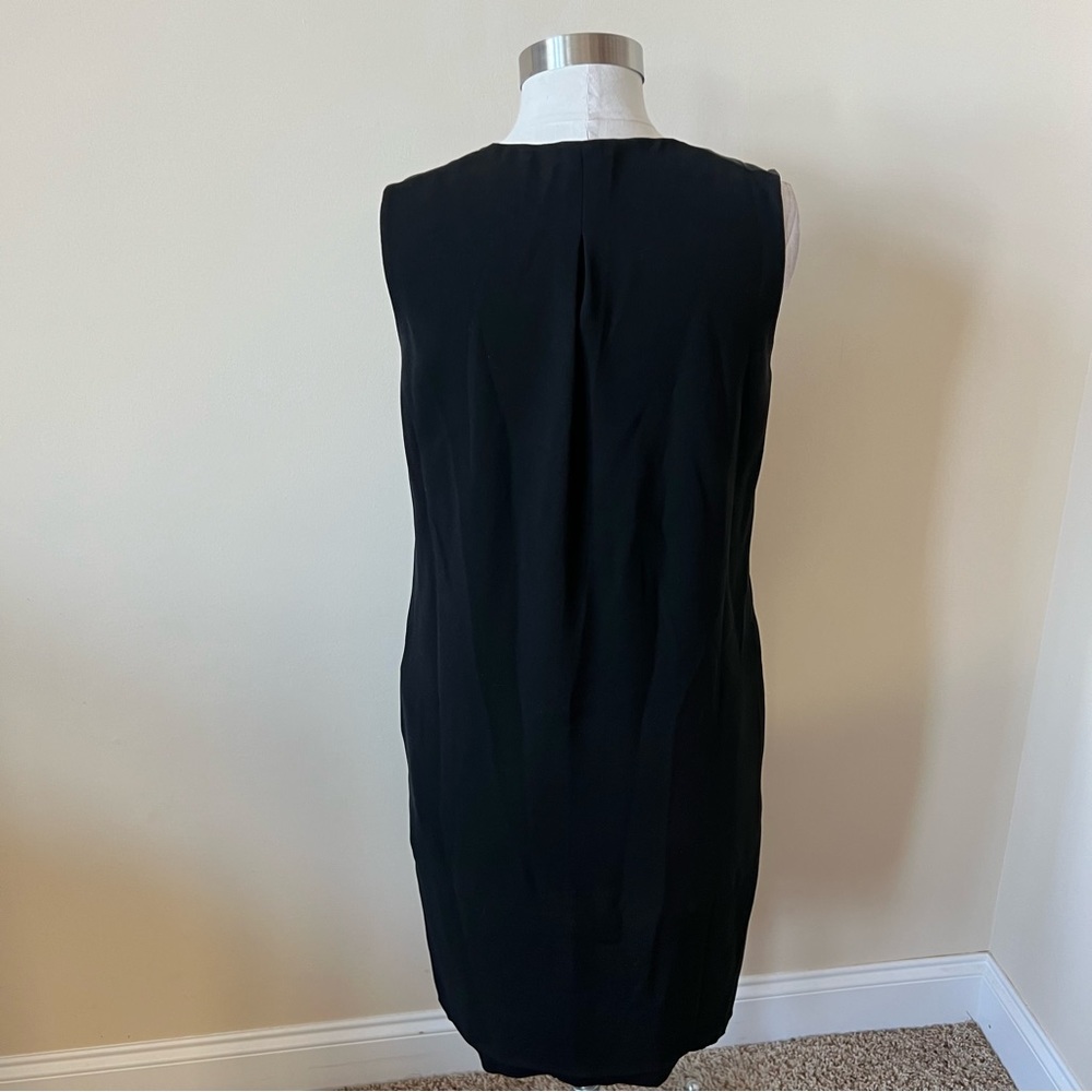 Vince Black Shift Dress with Leather Stripe Detail 17446 - Picture 8 of 9